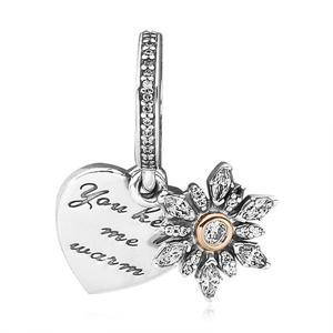 판도라 참 792012CZ 스노우페이크 눈송이 하트 댕글