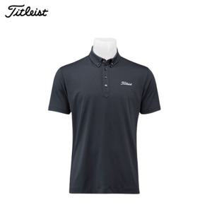 [타이틀리스트직수입] 버튼다운 남성 반팔티셔츠(블랙)