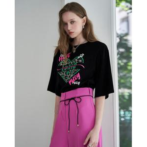 [르니앤맥코이(여성)]레오파드 프린팅 하트 크롭 티셔츠 MM09TS001FJY