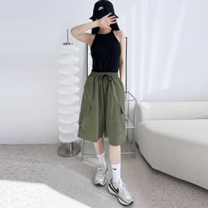 [리빌모아]여자 후디 카고 반바지 팬츠 DJW-PTH-SGSSNP52W-카키