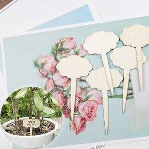 나무 구름모양 학교 화단 화분 식물이름표 10P 우드이