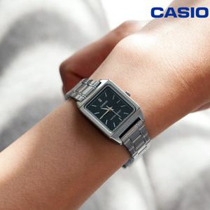카시오 사각 스퀘어 빈티지 메탈 여자 손목시계 LTP-V007D-1E