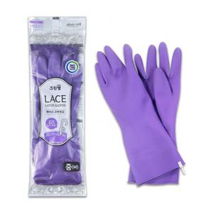크린랩 고무장갑 레이스 바이올렛 (중) -O