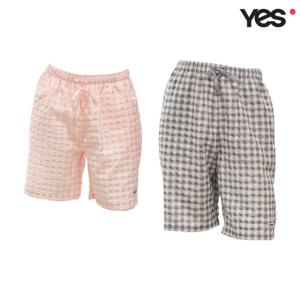 [예스]시어서커 체크 남여 커플 이지웨어 하의 YSWEA454YSMEA454