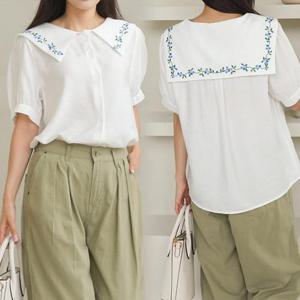 위쉬몰 WB 마람플라워자수블라우스(N116H407) 빅사이즈