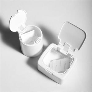 원터치 면봉 화장솜 보관함 정리함 원형 DD-10368