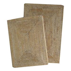 라탄 바구니  직사각 매트 중