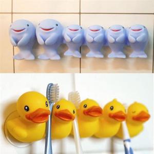 동물가족 흡착판식 칫솔걸이 홀더