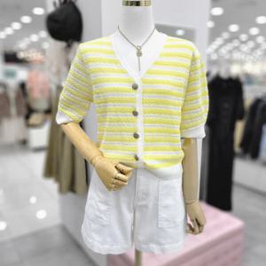 [비지트인뉴욕]퍼프숏슬리브 브이넥 반팔가디건 VA5GD35_US