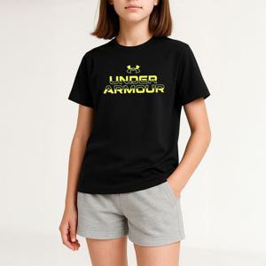 [언더아머]언더아머 UA 테크 스플릿 워드마크 아동 주니어 반팔티 라임 1383010-001