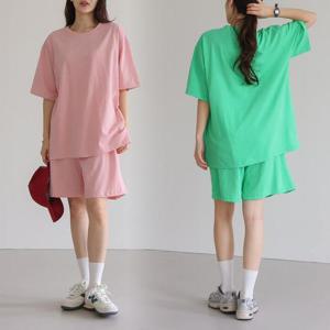 위쉬몰 WB 피케이코튼반바지투피스(S462H407) 빅사이즈