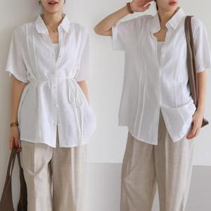 위쉬몰 WB 헤븐리린넨핀턱블라우스(S457H407) 빅사이즈