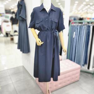 [비지트인뉴욕]벨티드 카라 반팔 기본 원피스 VA6OP92_US