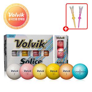 볼빅 솔리체 3피스 프리미엄 골프공 1더즌_토네이도 골프티 2개