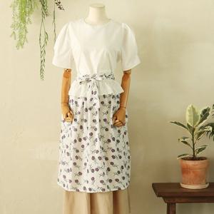 샵앤) 여성 국산 펀칭 플라워 허리 앞치마 ENA-WAP-0760-퍼플꽃