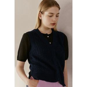 [유닛]페이퍼 혼방 크루넥 가디건 [UFI2-KCA253N]