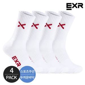 [EXR]EXR 남성 스포츠 쿠션 베이직 스탠다드 장목양말 4P_WHRD