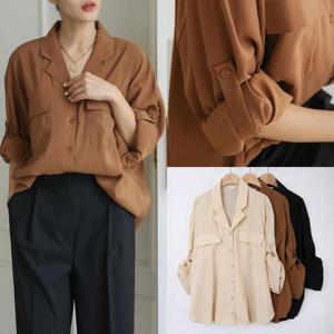 위쉬몰 WB 모던심플롤업블라우스(S549H408) 빅사이즈