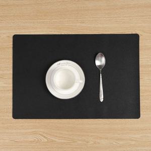 모던 양면 가죽 테이블매트 블랙+레드 식탁 데코매트