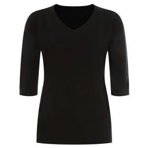 샵앤) 여성 V넥 심플 무지 5부 니트 티셔츠 WNW-WKN-12169-블랙