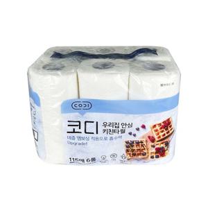 코디 우리집 안심 키친타월 115매 x 6롤 - O