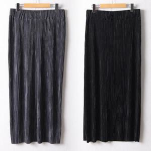 빅사이즈 409 베이직플리츠롱스커트 DRAF175