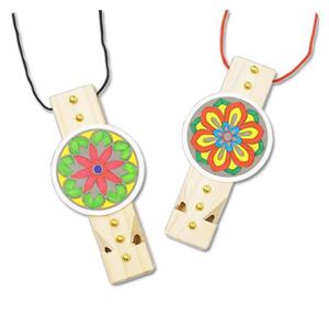 문양 나무피리 목걸이(5인용)