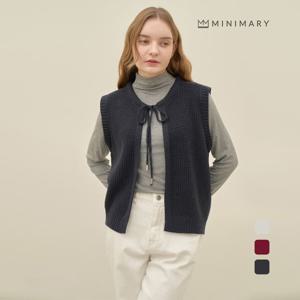 [미니마리] 리본오픈니트베스트 (MM43VT14)