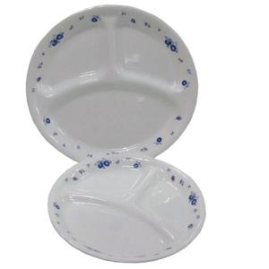 코렐 접시 원형 반찬 나눔 도자기  그릇 3절 소