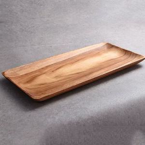 아카시아 접시 그릇 플레이트  식기 직사각 대