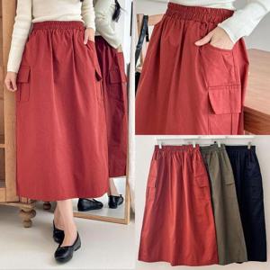 위쉬몰 BN 폴링면카고롱스커트(S860H410) 빅사이즈