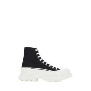 알렉산더 맥퀸 블랙 캔버스 스레드 슬릭 스니커즈 705659W4MV2 1