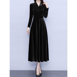 [클라셰]클라셰 플레어벨벳레이디원피스+브로치SET_B4M2162