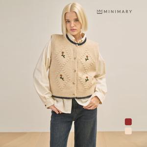 [미니마리] 플라워자수니트베스트 (MM43VT20)