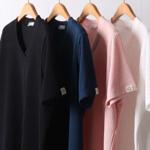 반팔티 골지 빅사이즈 306I432S 스마일 라벨