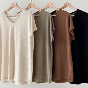 린넨 의류 반팔티 데일리 빅사이즈 306P537S 무지