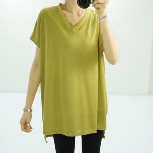 루즈핏 시원한 여름 반팔 브이넥 쿨 티셔츠