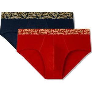 [엠포리오 아르마니 언더웨어]올오버 샤이니 로고밴드 코튼 삼각 브리프(0814311049-050)