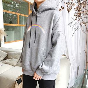 후드티 남자 가슴팍 무지개 레인보 안감 기모 기본핏