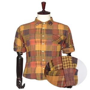 이중직 체크패턴 롤업 셔츠 남성의류 남성남방