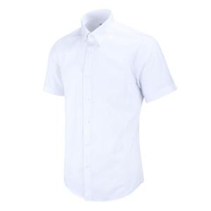 반팔슬림)화이트 솔리드 셔츠_MS211