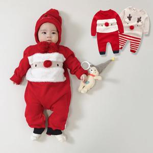 [조이멀티]크리스마스패밀리 니트 아동 긴팔우주복 205532