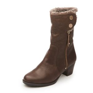 RENBOC3906G3 금강제화 랜드로바 르느와르 여성 버튼 장식 쿠션 미들 퍼부츠