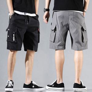 남자 카고 바지 건빵 포켓 캐주얼 5부 밴딩 반바지