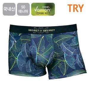 TRY 국내산 50D 남성 하와이안 폴리스판 드로즈 팬티