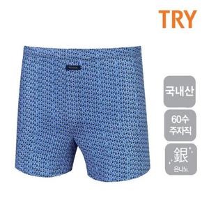TRY 60수 주자직 체인패턴 남성팬티 남자 사각팬티1매