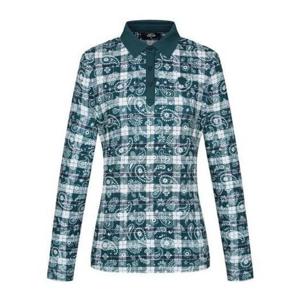 [팬텀][팬텀골프]여성 솔리드 배색 패턴 카라 긴팔티셔츠 221D3T