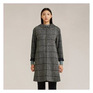 [올리비아로렌]체크 후드 집업 코트_VOCEAWW9381