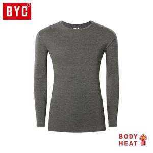 BYC 남성 보디히트 베이직 U넥 긴팔티 DOLS0064 재색