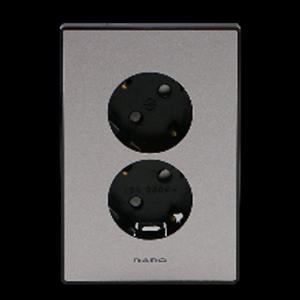 아트2 펄그레이 전기 매입 세로 2구 콘센트 1개용